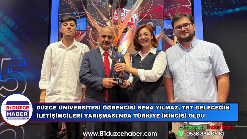 Düzce Üniversitesi’nden Sena Yılmaz, TRT Geleceğin İletişimcileri Yarışması’nda Türkiye 2’ncisi oldu