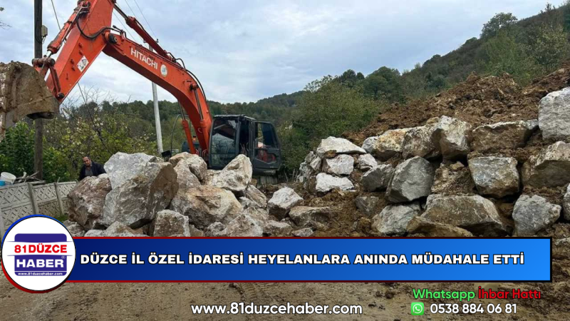 Düzce İl Özel İdaresi Heyelanlara Anında Müdahale Etti