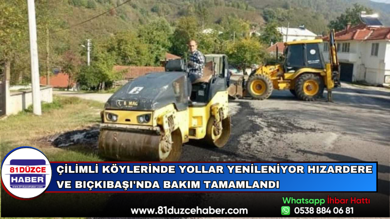 Çilimli Köylerinde Yollar Yenileniyor Hızardere ve Bıçkıbaşı'nda Bakım Tamamlandı