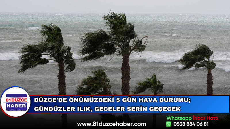 Düzce'de Önümüzdeki 5 Gün Hava Durumu; Gündüzler Ilık, Geceler Serin Geçecek