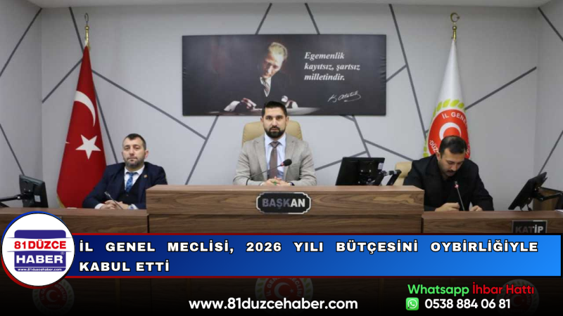 İl Genel Meclisi, 2026 Yılı Bütçesini Oybirliğiyle Kabul Etti