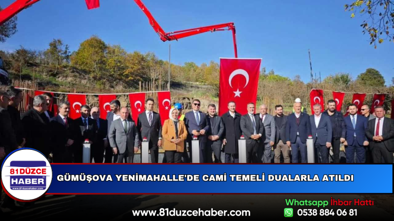 Gümüşova Yenimahalle'de Cami Temeli Dualarla Atıldı