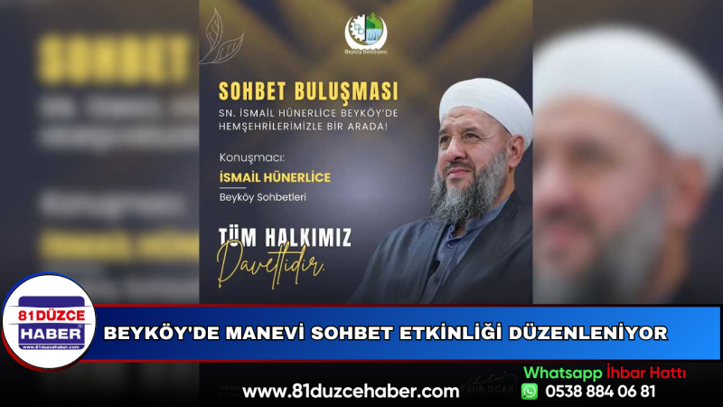 Beyköy'de Manevi Sohbet Etkinliği Düzenleniyor