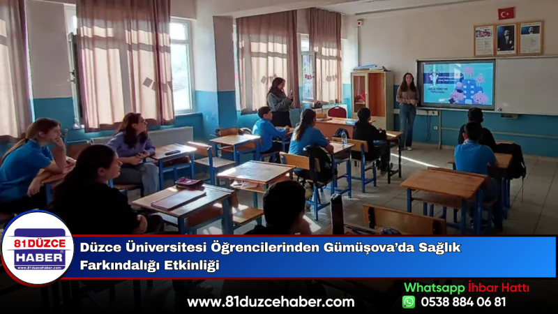 Düzce Üniversitesi Öğrencilerinden Gümüşova’da Sağlık Farkındalığı Etkinliği