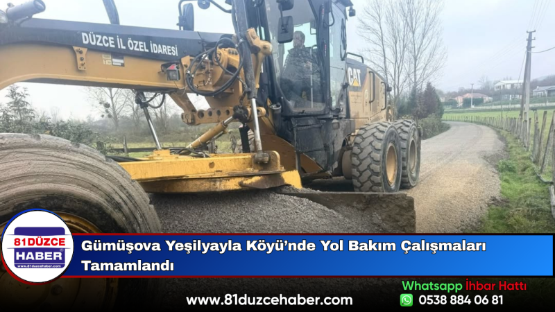 Gümüşova Yeşilyayla Köyü’nde Yol Bakım Çalışmaları Tamamlandı