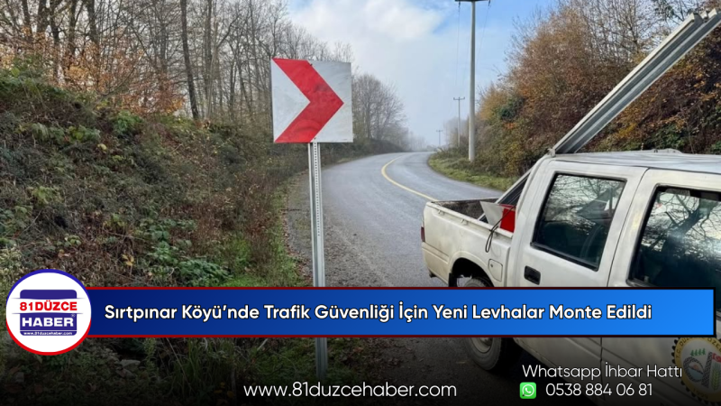 Sırtpınar Köyü’nde Trafik Güvenliği İçin Yeni Levhalar Monte Edildi