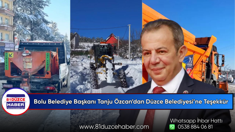 Bolu Belediye Başkanı Tanju Özcan’dan Düzce Belediyesi’ne Teşekkür