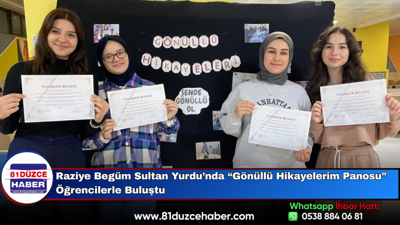 Raziye Begüm Sultan Yurdu’nda “Gönüllü Hikayelerim Panosu” Öğrencilerle Buluştu