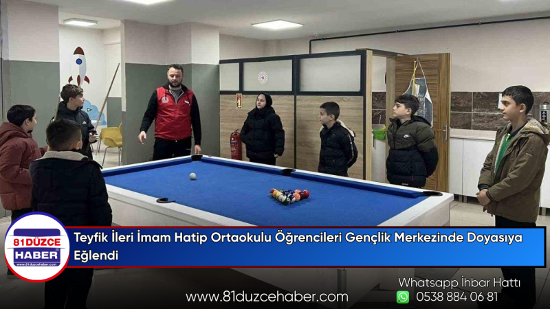 Teyfik İleri İmam Hatip Ortaokulu Öğrencileri Gençlik Merkezinde Doyasıya Eğlendi