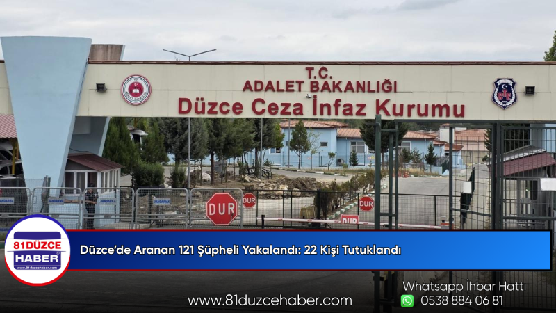 Düzce’de Aranan 121 Şüpheli Yakalandı: 22 Kişi Tutuklandı