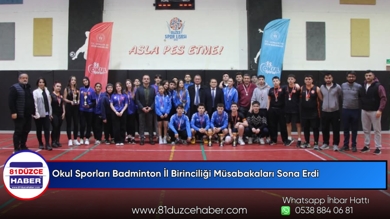 Okul Sporları Badminton İl Birinciliği Müsabakaları Sona Erdi