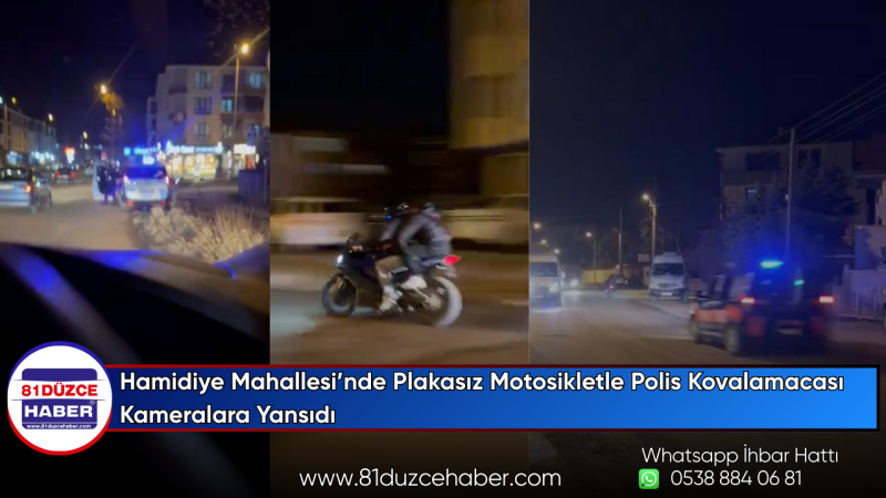 Hamidiye Mahallesi’nde Plakasız Motosikletle Polis Kovalamacası Kameralara Yansıdı