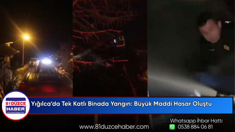 Yığılca’da Tek Katlı Binada Yangın: Büyük Maddi Hasar Oluştu