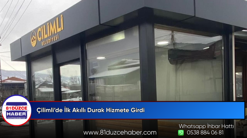 Çilimli’de İlk Akıllı Durak Hizmete Girdi