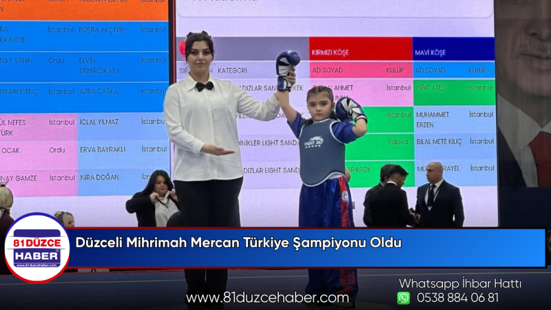 Düzceli Mihrimah Mercan Türkiye Şampiyonu Oldu