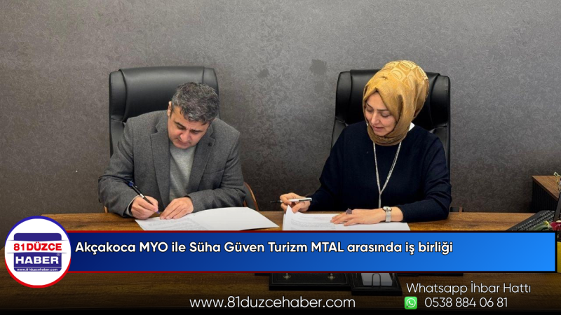 Akçakoca MYO ile Süha Güven Turizm MTAL arasında iş birliği