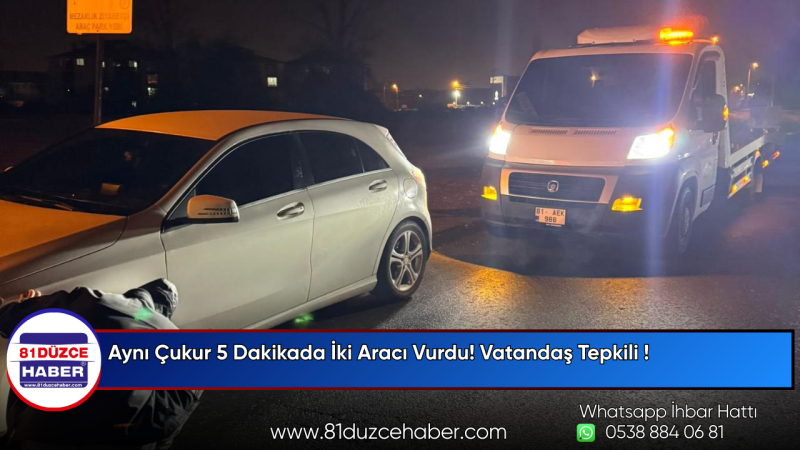 Aynı Çukur 5 Dakikada İki Aracı Vurdu! Vatandaş Tepkili !