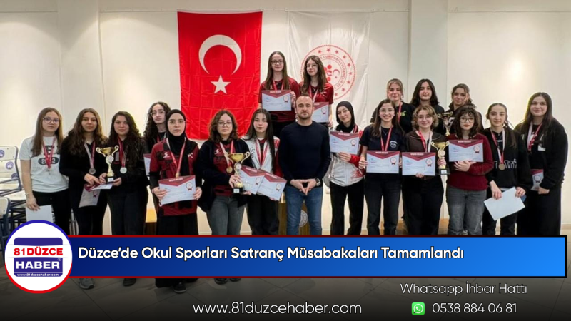 Düzce’de Okul Sporları Satranç Müsabakaları Tamamlandı