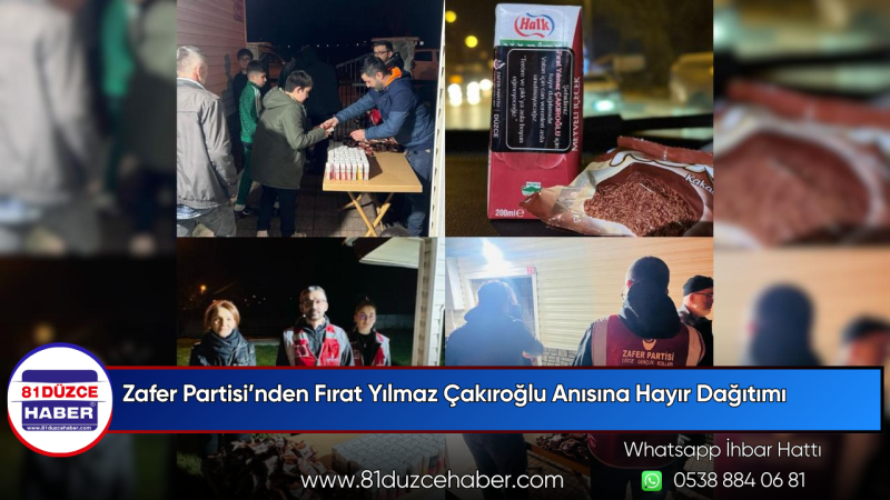 Zafer Partisi’nden Fırat Yılmaz Çakıroğlu Anısına Hayır Dağıtımı