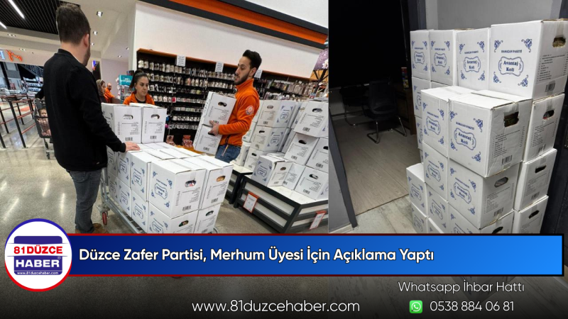 Düzce Zafer Partisi, Merhum Üyesi İçin Açıklama Yaptı