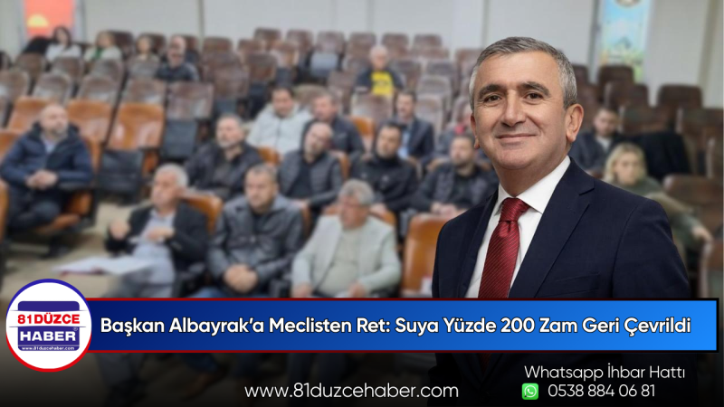 Başkan Albayrak’a Meclisten Ret: Suya Yüzde 200 Zam Geri Çevrildi