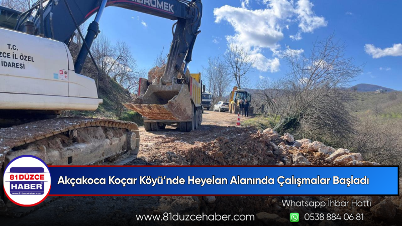 Akçakoca Koçar Köyü’nde Heyelan Alanında Çalışmalar Başladı