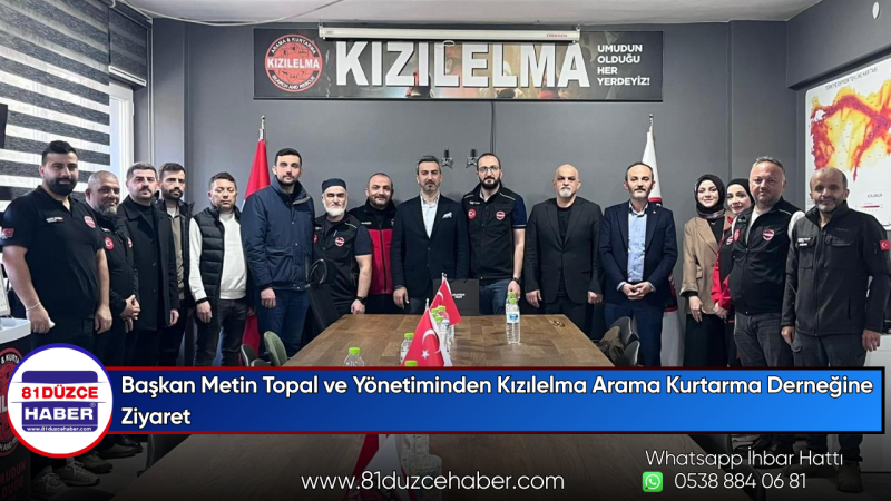 Başkan Metin Topal ve Yönetiminden Kızılelma Arama Kurtarma Derneğine Ziyaret