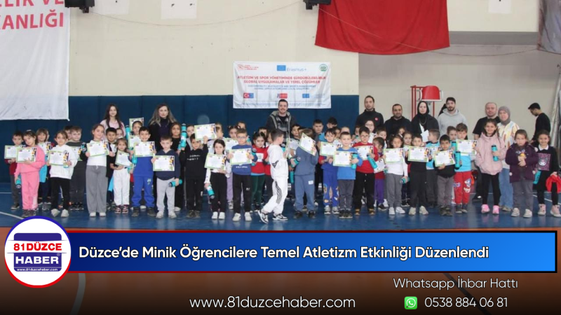 Düzce’de Minik Öğrencilere Temel Atletizm Etkinliği Düzenlendi
