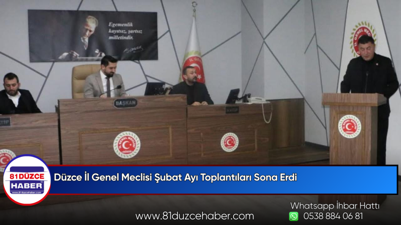 Düzce İl Genel Meclisi Şubat Ayı Toplantıları Sona Erdi