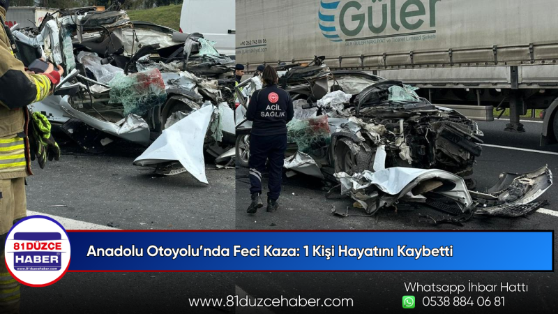 Anadolu Otoyolu’nda Feci Kaza: 1 Kişi Hayatını Kaybetti