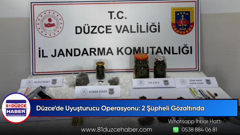 Düzce’de Uyuşturucu Operasyonu: 2 Şüpheli Gözaltında