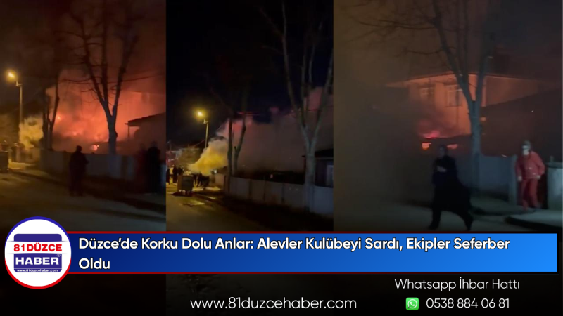 Düzce’de Korku Dolu Anlar: Alevler Kulübeyi Sardı, Ekipler Seferber Oldu