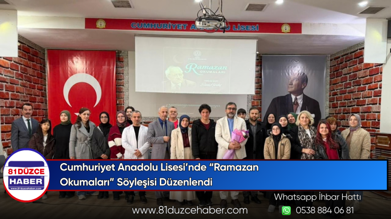 Cumhuriyet Anadolu Lisesi’nde “Ramazan Okumaları” Söyleşisi Düzenlendi