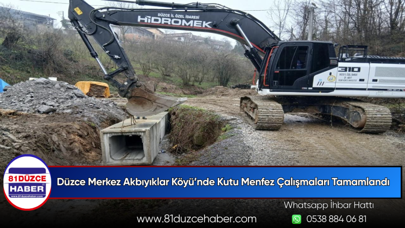Düzce Merkez Akbıyıklar Köyü’nde Kutu Menfez Çalışmaları Tamamlandı
