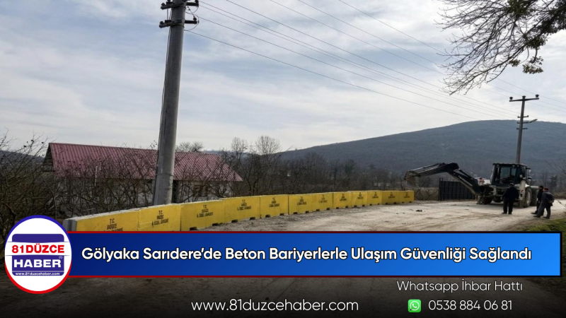 Gölyaka Sarıdere’de Beton Bariyerlerle Ulaşım Güvenliği Sağlandı
