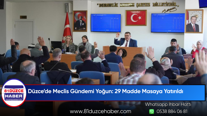 Düzce’de Meclis Gündemi Yoğun: 29 Madde Masaya Yatırıldı