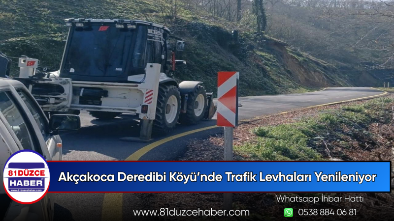 Akçakoca Deredibi Köyü’nde Trafik Levhaları Yenileniyor
