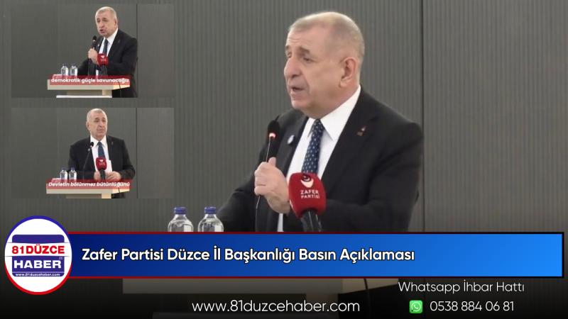 Zafer Partisi Düzce İl Başkanlığı Basın Açıklaması