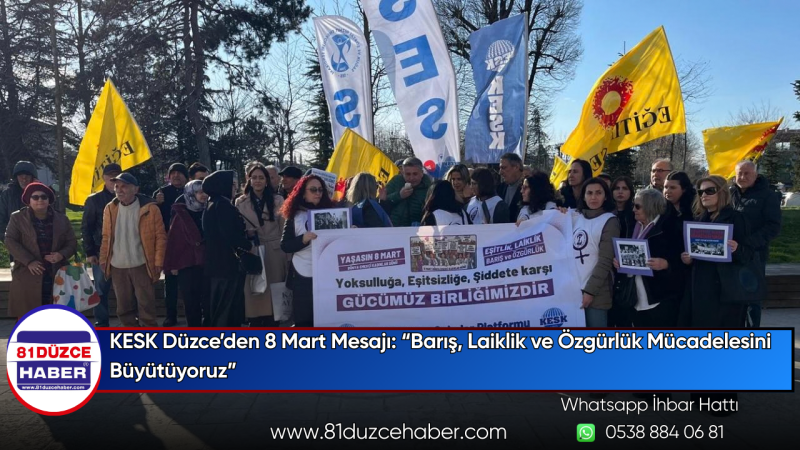 KESK Düzce’den 8 Mart Mesajı: “Barış, Laiklik ve Özgürlük Mücadelesini Büyütüyoruz”