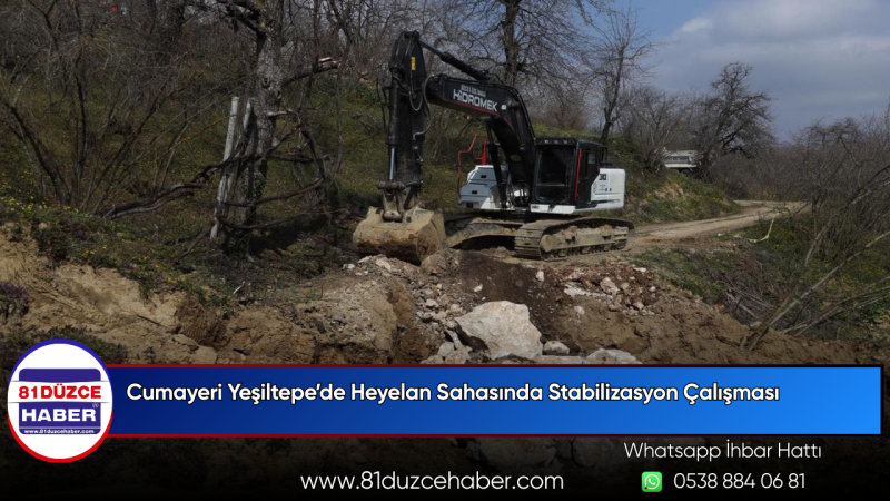 Cumayeri Yeşiltepe’de Heyelan Sahasında Stabilizasyon Çalışması