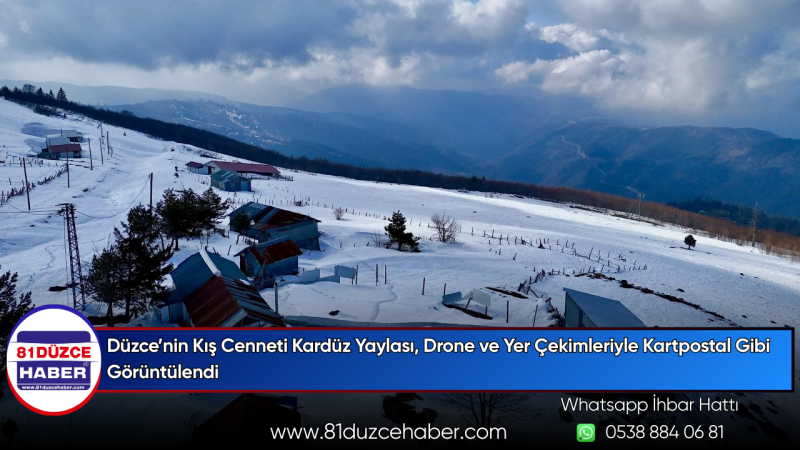 Düzce’nin Kış Cenneti Kardüz Yaylası, Drone ve Yer Çekimleriyle Kartpostal Gibi Görüntülendi