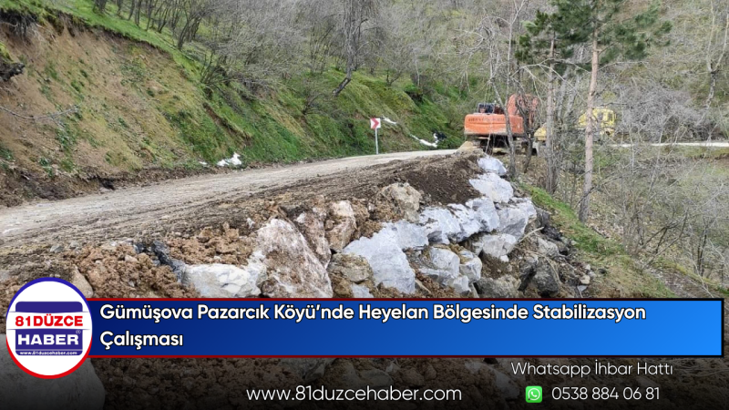 Gümüşova Pazarcık Köyü’nde Heyelan Bölgesinde Stabilizasyon Çalışması