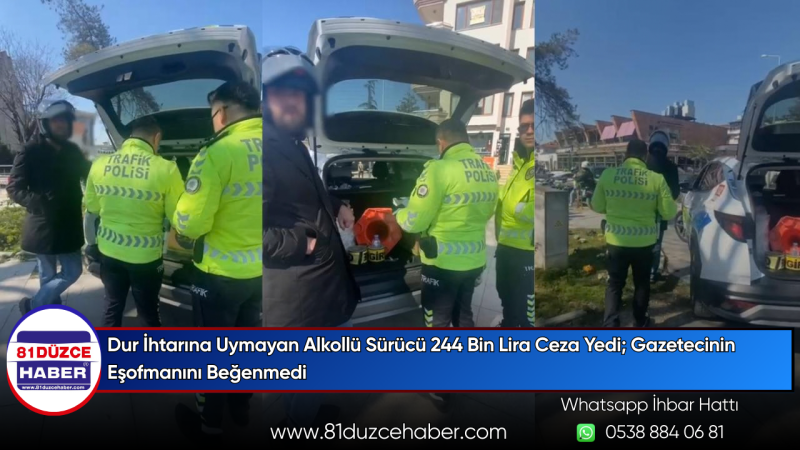 Dur İhtarına Uymayan Alkollü Sürücü 244 Bin Lira Ceza Yedi; Gazetecinin Eşofmanını Beğenmedi
