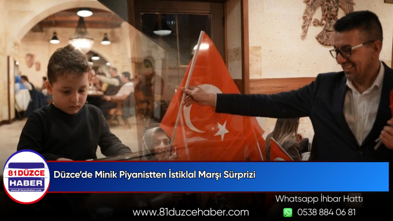 Düzce’de Minik Piyanistten İstiklal Marşı Sürprizi