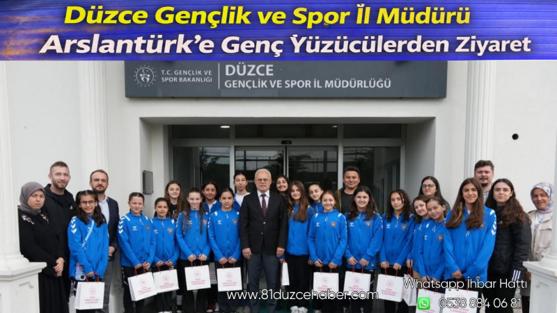 Düzce Gençlik ve Spor İl Müdürü Arslantürk’e Genç Yüzücülerden Ziyaret