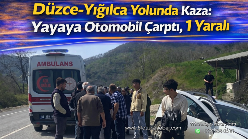 Düzce-Yığılca Yolunda Kaza: Yayaya Otomobil Çarptı, 1 Yaralı