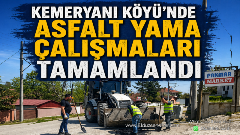 Kemeryanı Köyü’nde Asfalt Yama Çalışmaları Tamamlandı