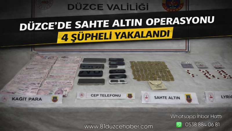 Düzce’de Sahte Altın Operasyonu: 4 Şüpheli Yakalandı