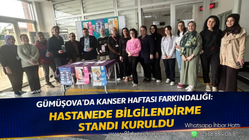 Gümüşova’da Kanser Haftası Farkındalığı: Hastanede Bilgilendirme Standı Kuruldu