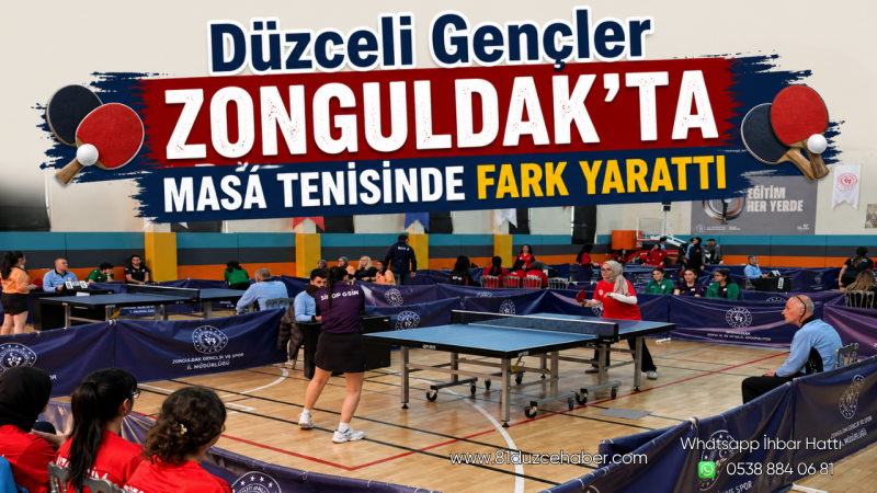 Düzceli Gençler Zonguldak’ta Masa Tenisinde Fark Yarattı